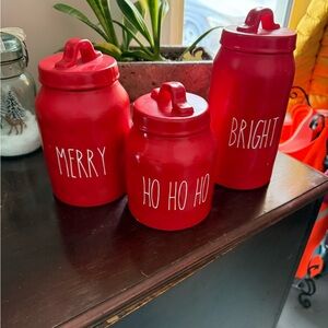 Festive Red Holiday Canister Set